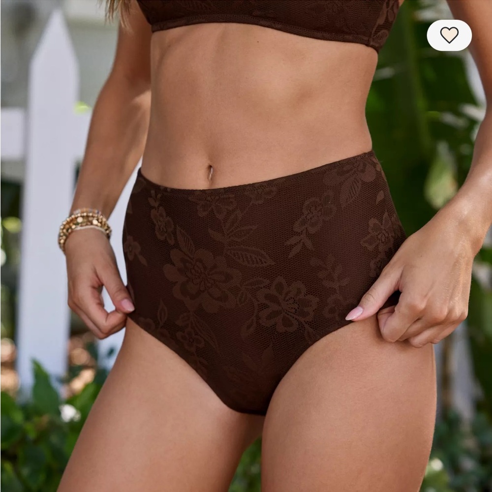 NWT Brown Aerie Floral High-Waisted Bikini